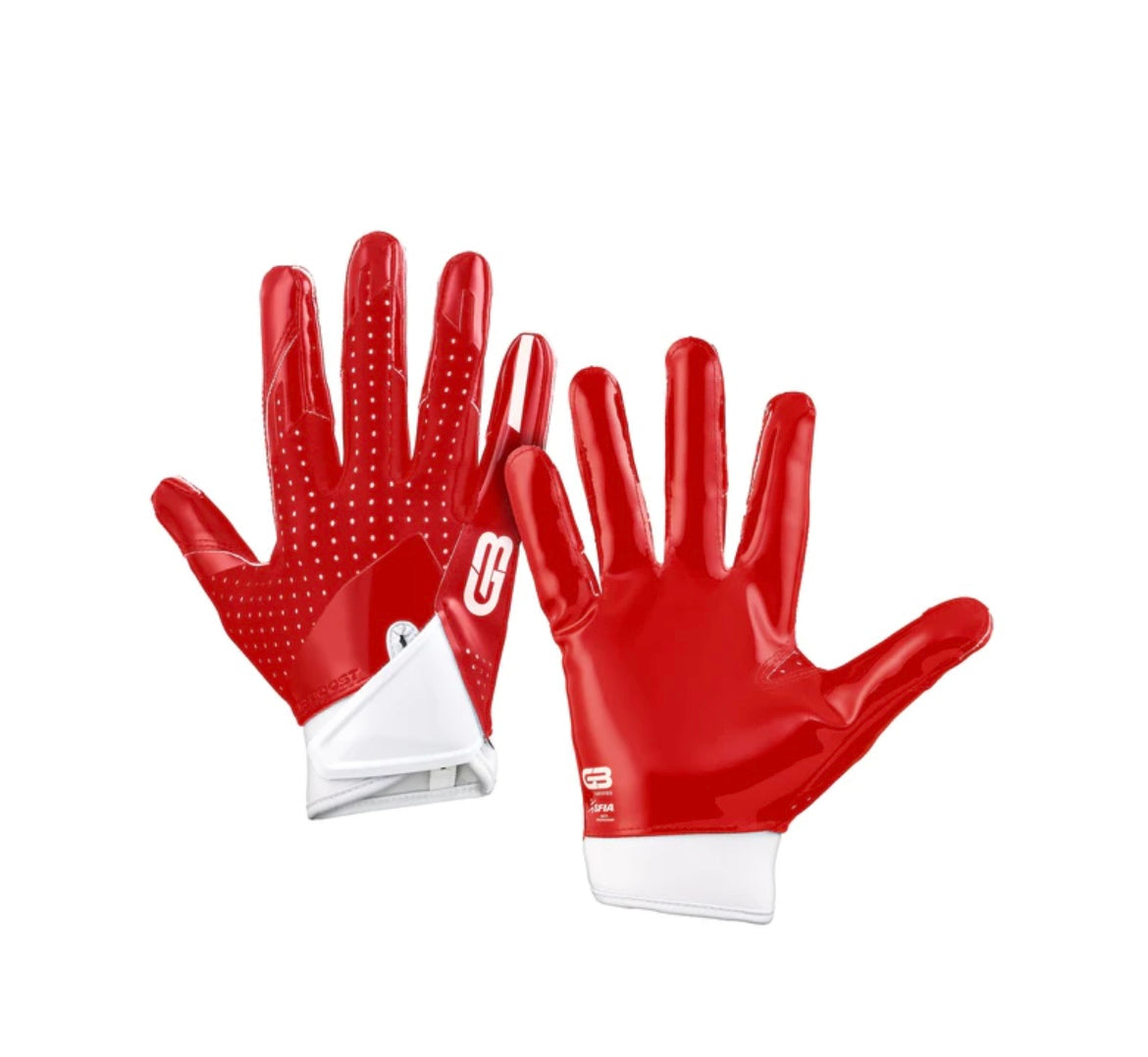 Grip Boost Stealth Solid Color Football Gloves Pro Elite Red/White