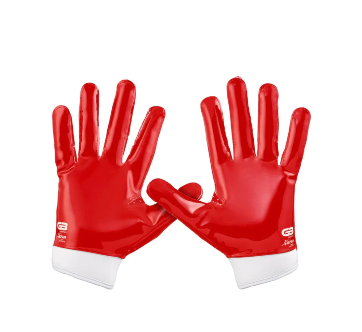 Grip Boost Stealth Solid Color Football Gloves Pro Elite Red/White